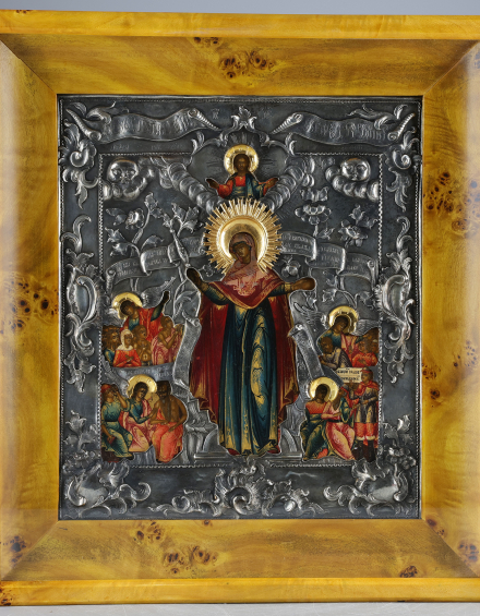 Икона Богородица Всех скорбящих радость в серебряном окладе - фото - 5