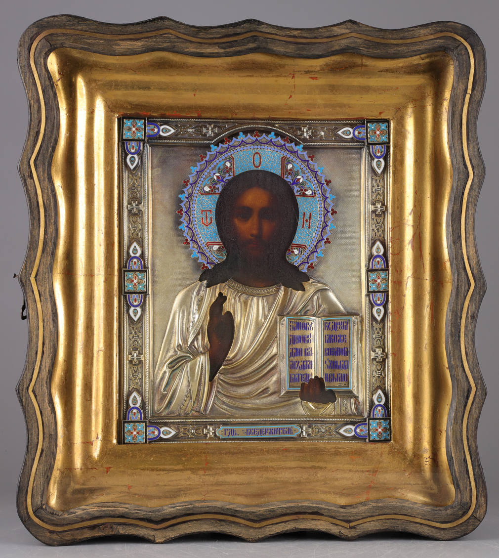 Икона Господь Вседержитель в серебряном окладе - фото - 2