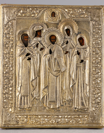 Икона Святье Сергий Радонежский, Екатерина, Николай Чудотворец, София, праведная Анна - фото - 2