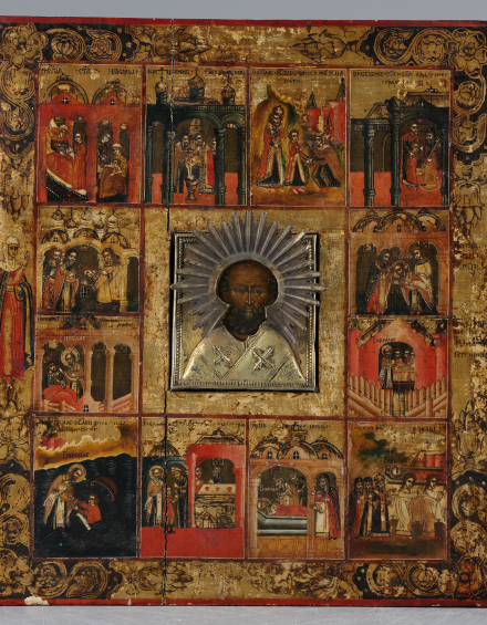 Икона Святой Николай Чудотворец со сценами жития - фото - 2