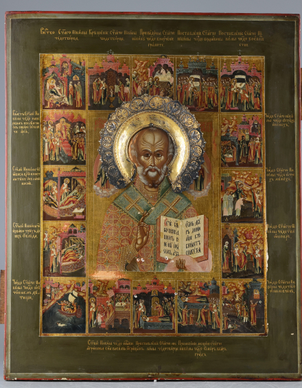 Икона Святой Николай Чудотворец со сценами жития - фото - 3