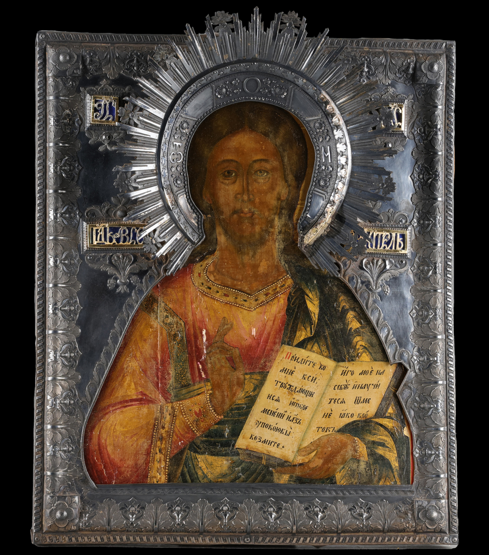 Икона Господь Вседержитель в серебряном окладе - фото - 2