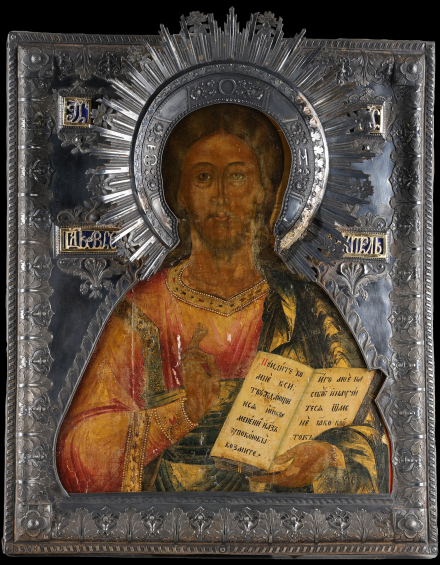 Икона Господь Вседержитель в серебряном окладе - фото - 2