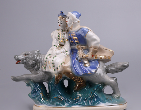 Скульптура Иван-Царевич на сером волке - фото - 3