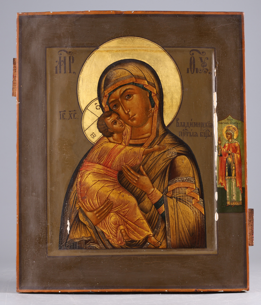 Икона Богородица Владимирская с предстоящей святой Ольгой - фото - 2