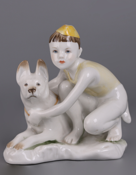 Скульптура Мальчик с собакой - фото - 2