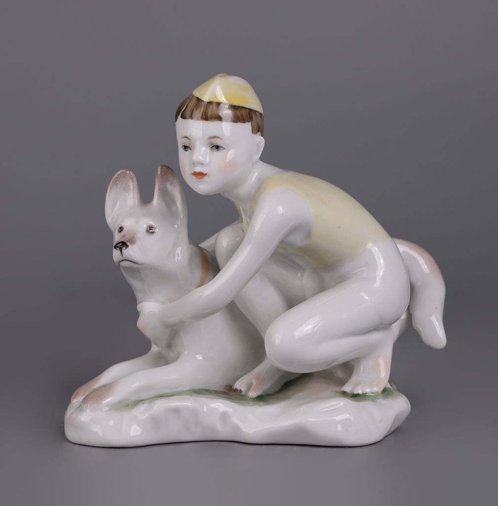 Скульптура Мальчик с собакой - фото - 2