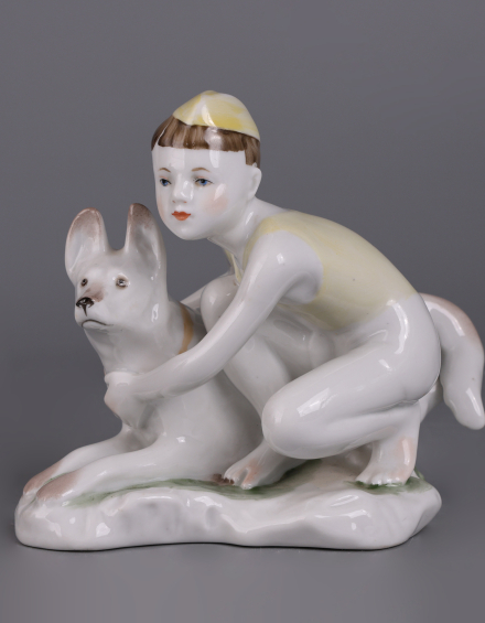 Скульптура Мальчик с собакой - фото - 2