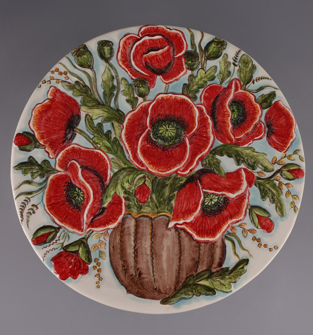 Настенная декоративная тарелка Маки/ Наталья Щукина - фото - 1