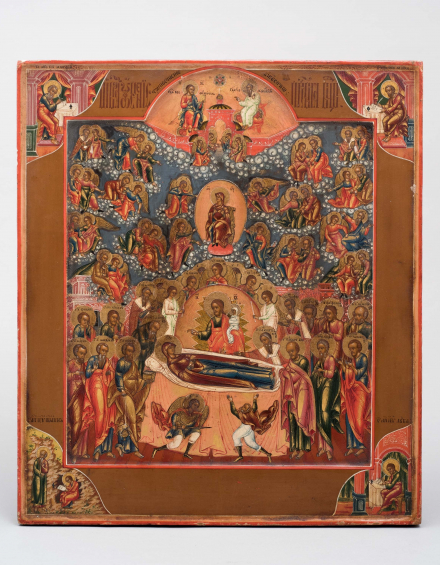 Икона Успение Богородицы с облачными апостолами - фото - 9